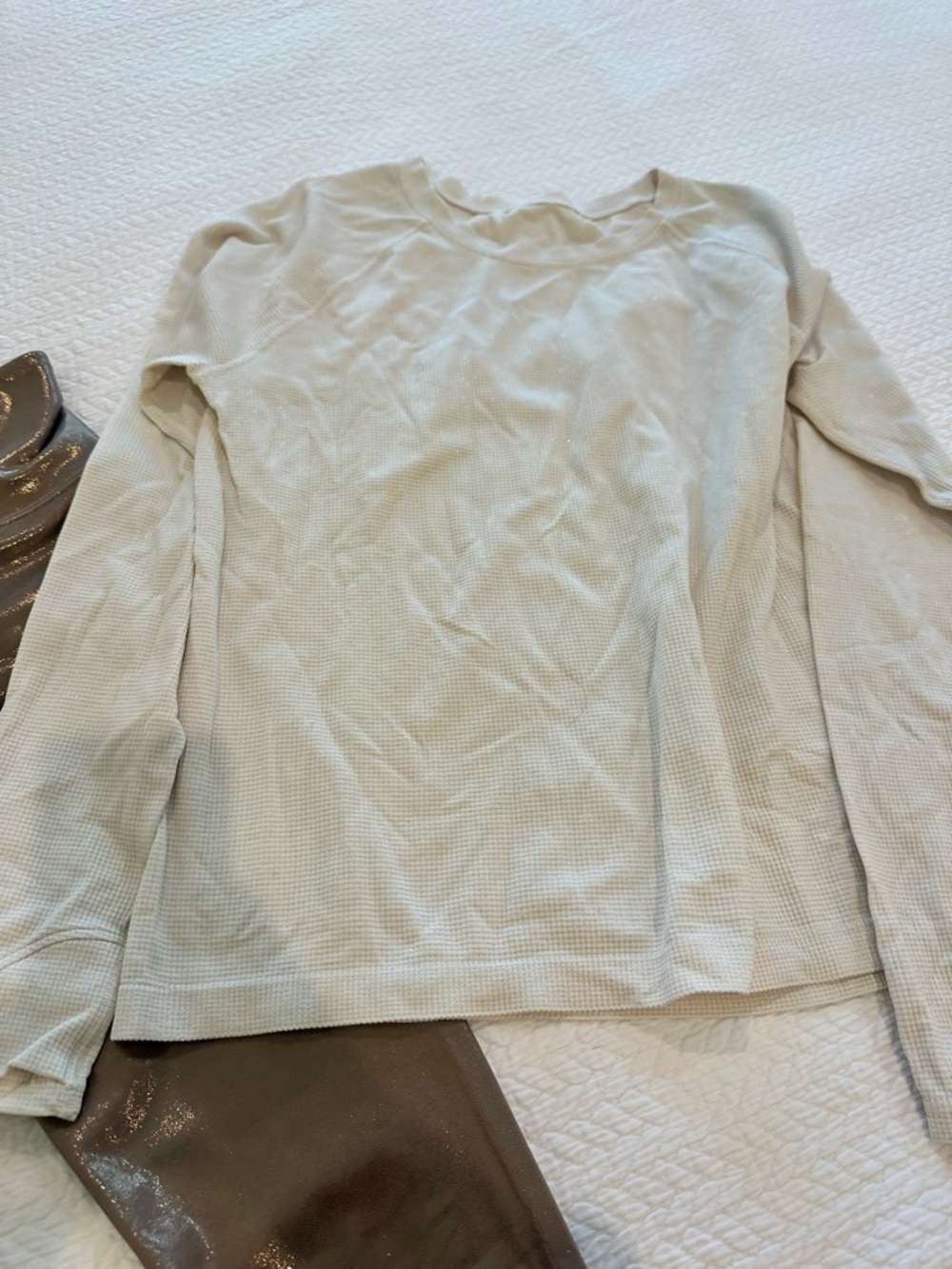 Athleta Women's Waffle Crewneck Sweater - Cream
